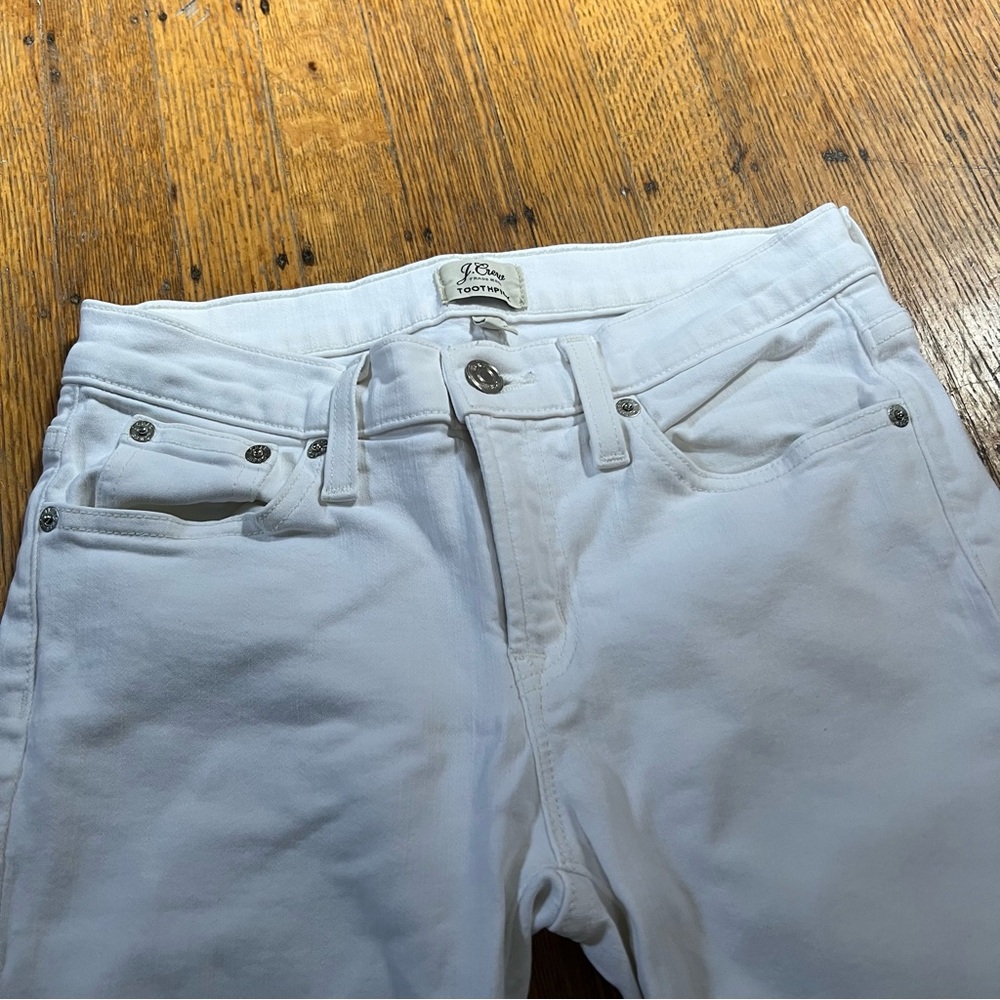 J. Crew Toothpick White Skinny Denim Jeans 25 High Rise Basic - Picture 6 of 10